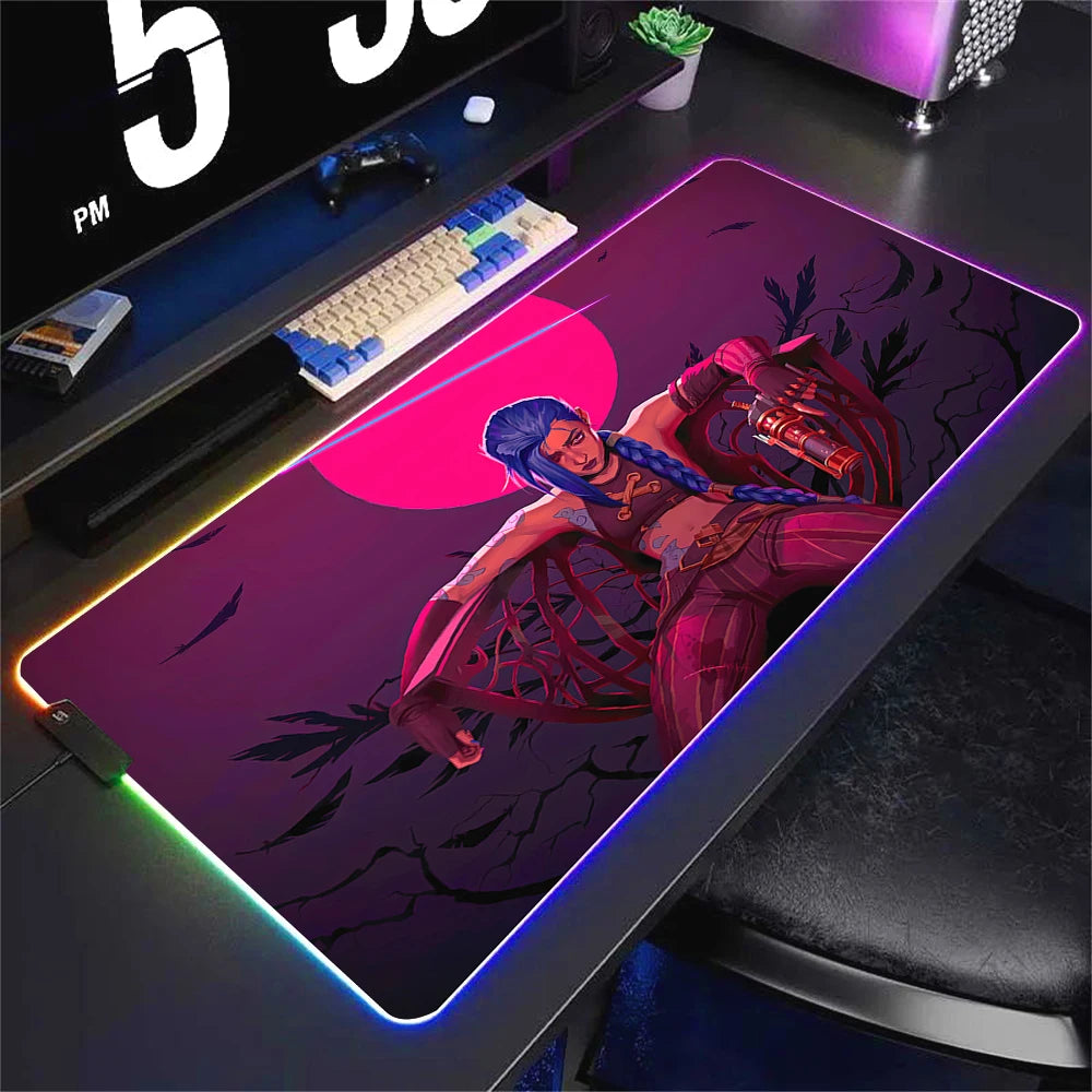 Mousepad Jinx RGB League of Legends Gaming Desk Mat Casual