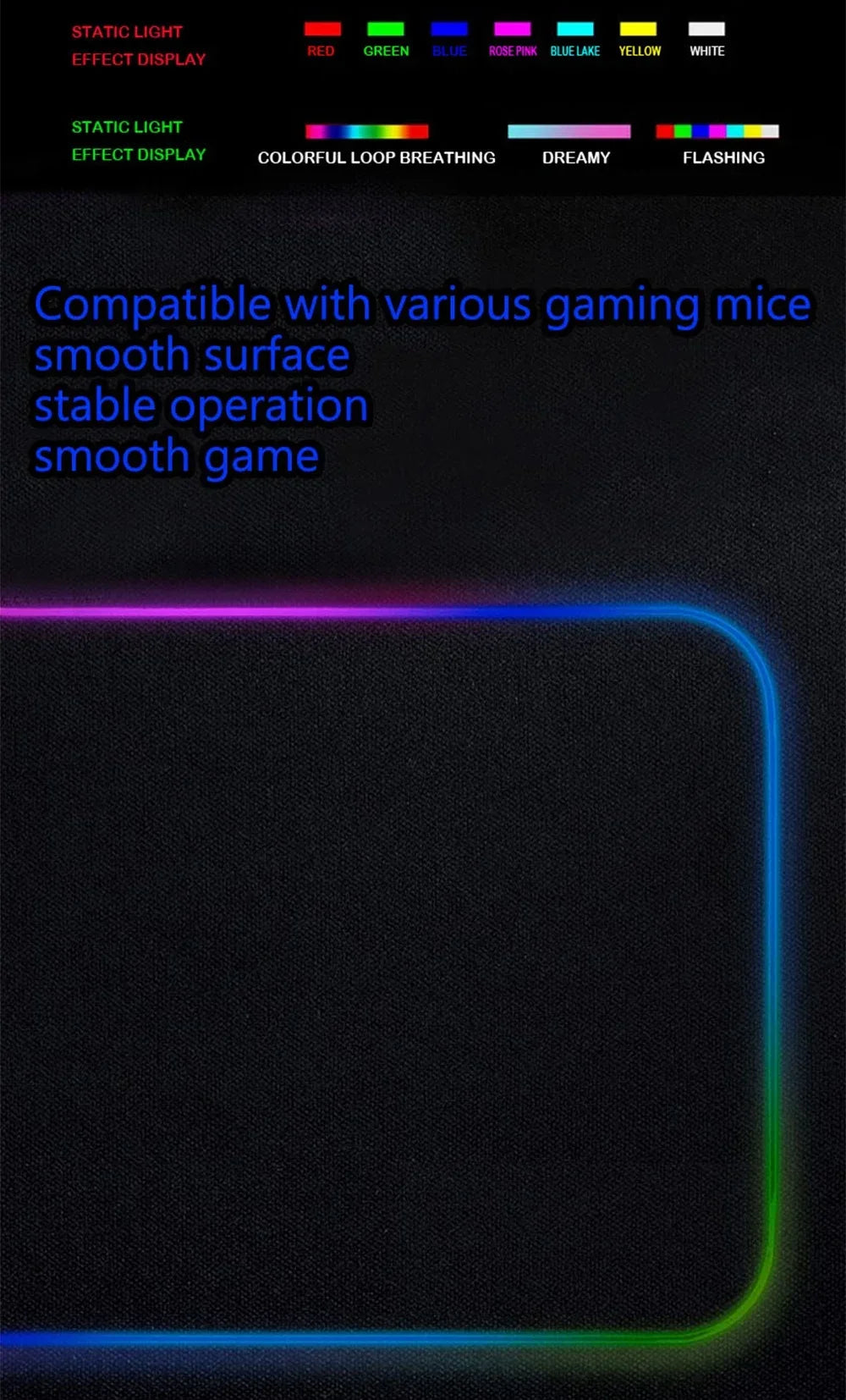 Mousepad Jinx RGB League of Legends Gaming Desk Mat Casual