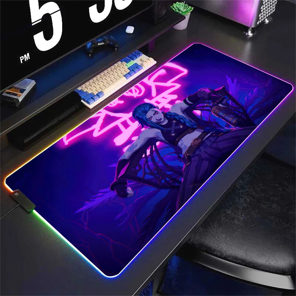 Mousepad Jinx RGB League of Legends Gaming Desk Mat Casual