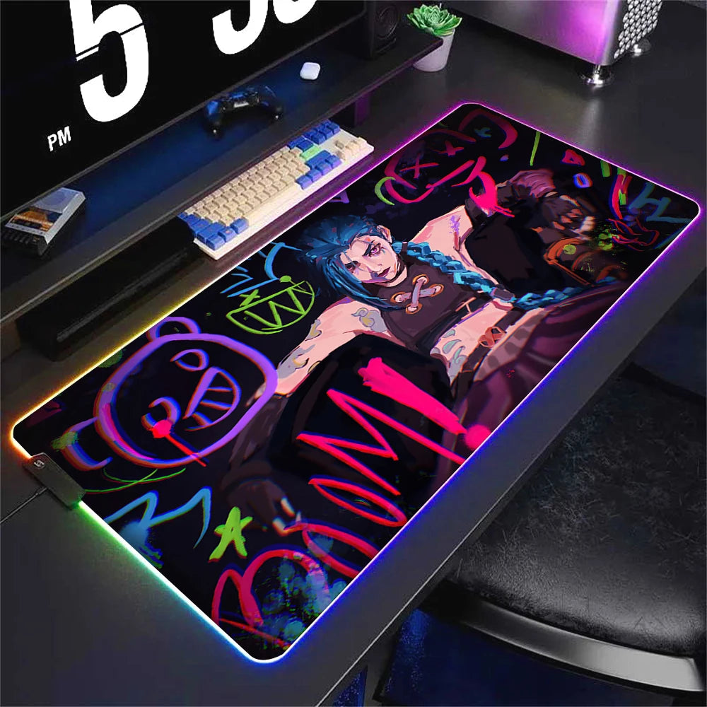 Mousepad Jinx RGB League of Legends Gaming Desk Mat Casual