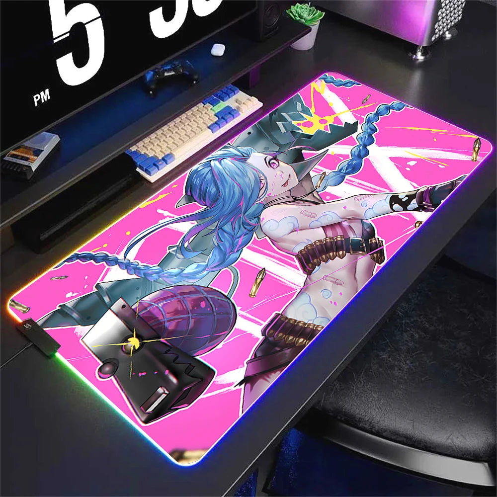 Mousepad Jinx RGB League of Legends Gaming Desk Mat Casual