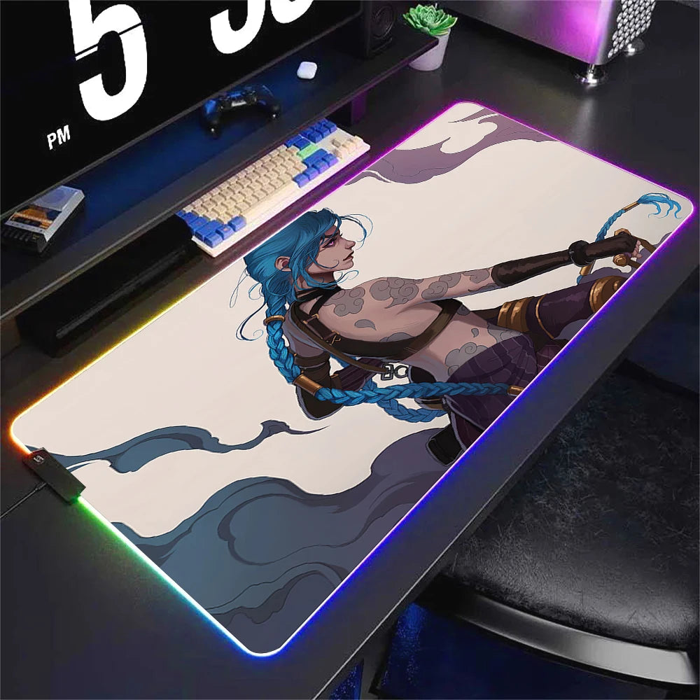 Mousepad Jinx RGB League of Legends Gaming Desk Mat Casual